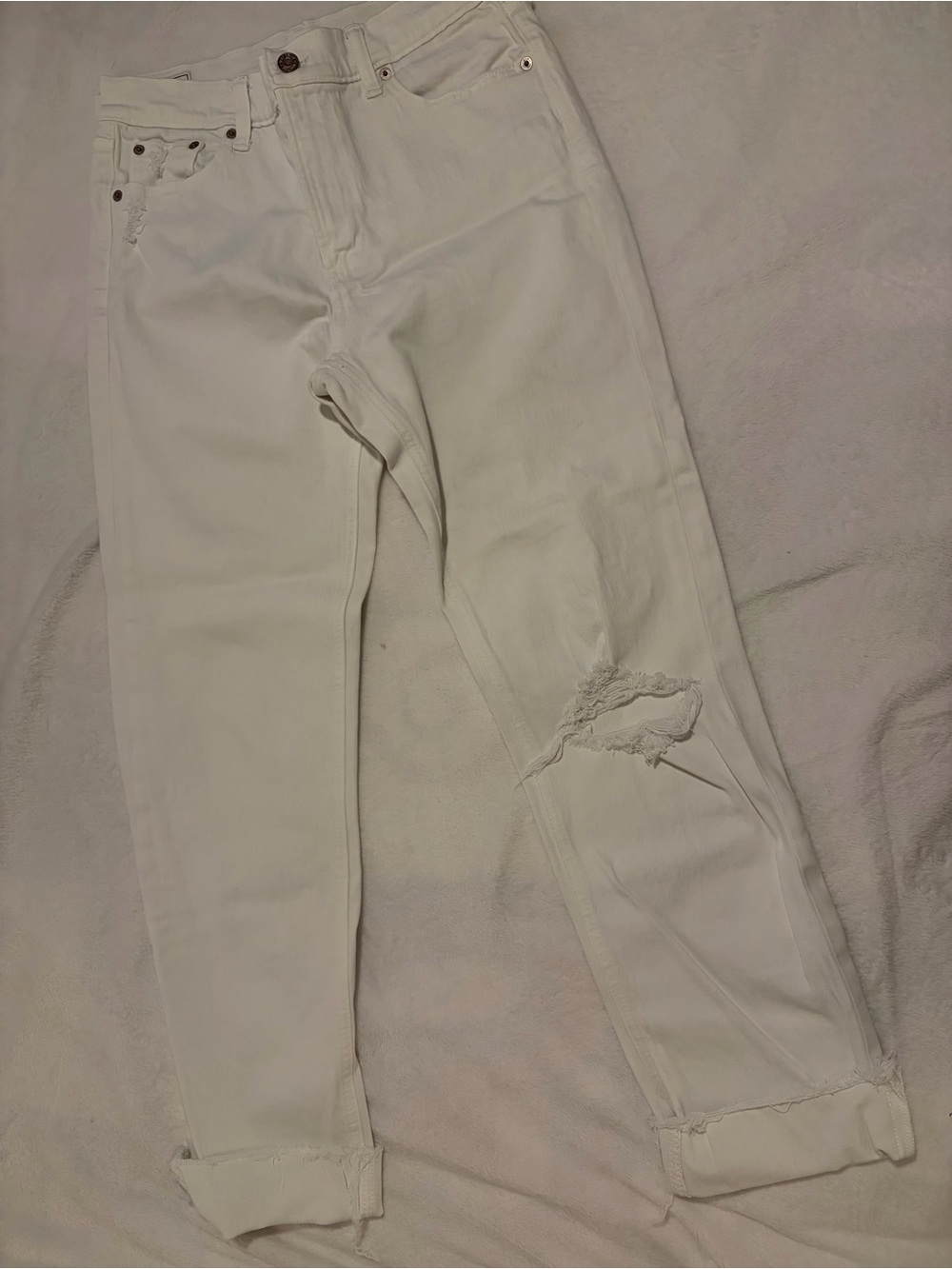 GAP White Distressed Boyfriend Jeans 28 Tall